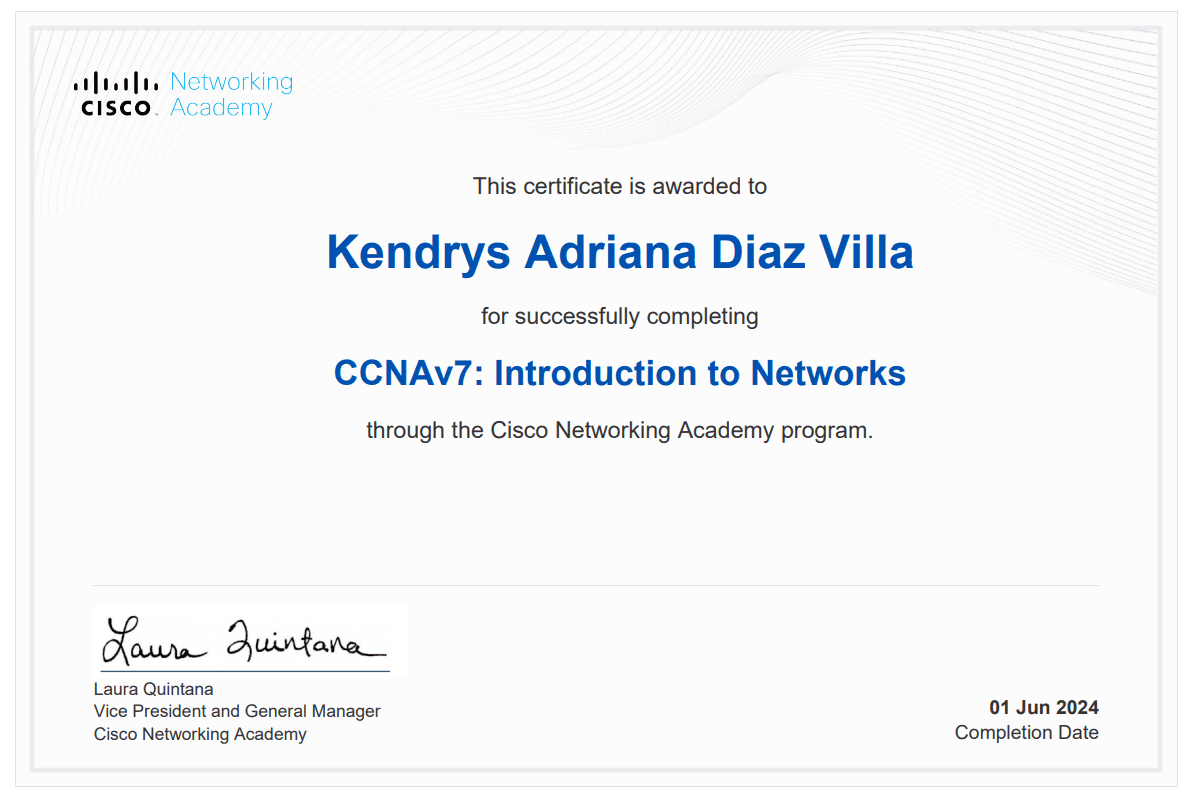 Certificado de Introduction to Networks